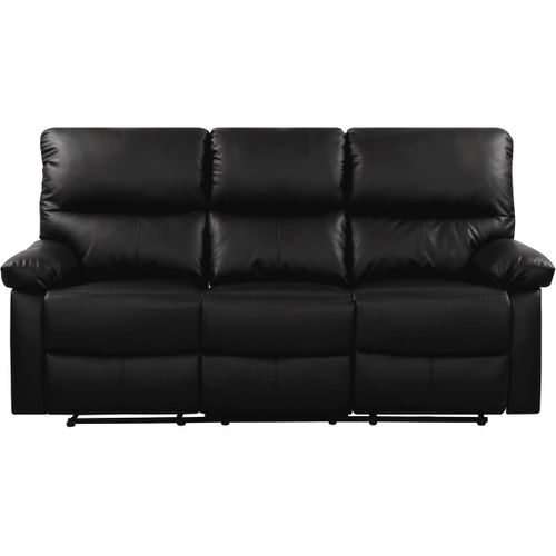 Canapé Relax "lincoln" - 197 X 89 X 103 Cm - 3 Places - Noir