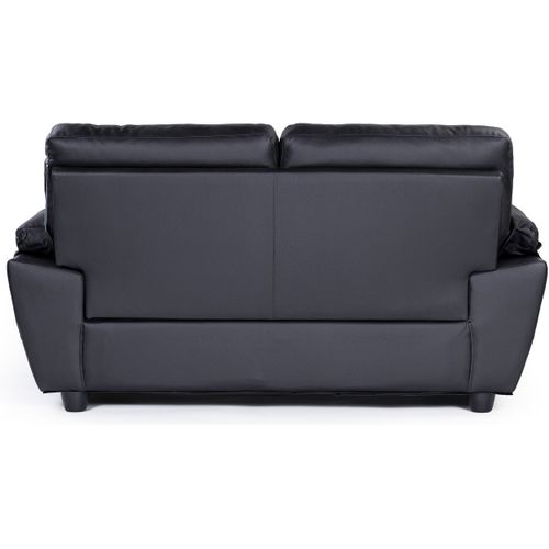 Canapé Fixe Dallas En Cuir Reconstitué Et PVC - 169 x 88 x 90 Cm - 2 Places - Noir