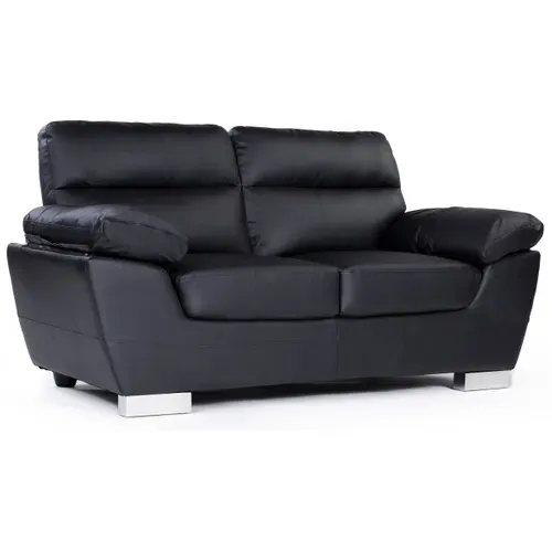 Canapé Fixe Dallas En Cuir Reconstitué Et PVC - 169 x 88 x 90 Cm - 2 Places - Noir
