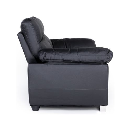 Canapé Fixe Dallas En Cuir Reconstitué Et PVC - 169 x 88 x 90 Cm - 2 Places - Noir