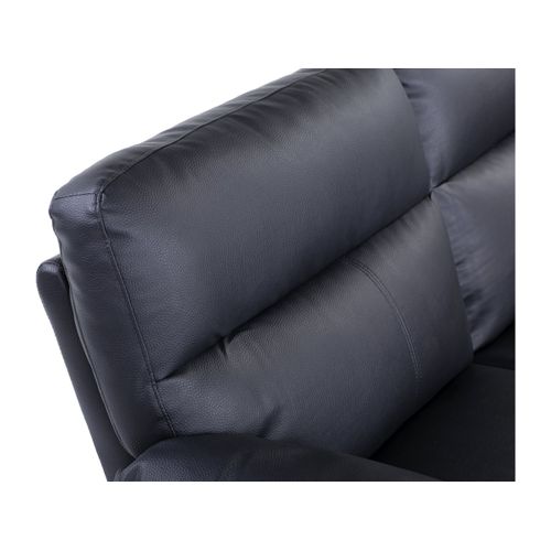 Canapé Fixe Dallas En Cuir Reconstitué Et PVC - 169 x 88 x 90 Cm - 2 Places - Noir