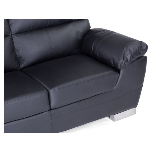 Canapé Fixe Dallas En Cuir Reconstitué Et PVC - 169 x 88 x 90 Cm - 2 Places - Noir