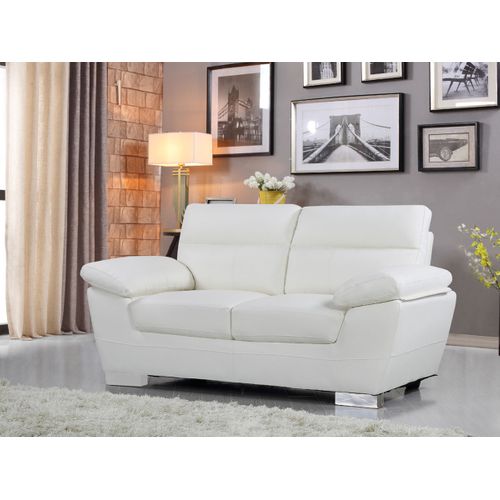 Canapé Fixe en Cuir reconstitué et Pvc "dallas" - 169 x 88 x 90 cm - 2 Places - Blanc