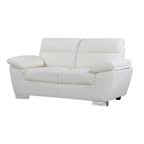 Canapé Fixe en Cuir reconstitué et Pvc "dallas" - 169 x 88 x 90 cm - 2 Places - Blanc