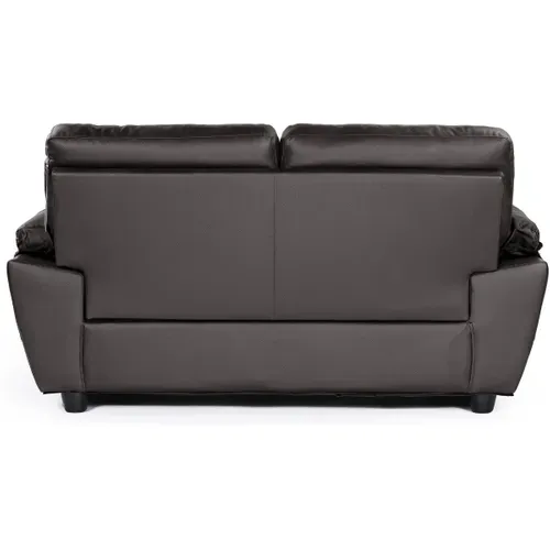 Canapé Fixe En Cuir Reconstitué Et Pvc "dallas" - 169 X 88 X 90 Cm - 2 Places - Chocolat