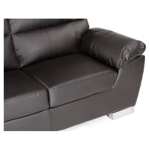 Canapé Fixe En Cuir Reconstitué Et Pvc "dallas" - 169 X 88 X 90 Cm - 2 Places - Chocolat