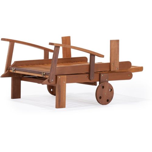 Bain De Soleil Pliant En Bois Exotique "tokyo" - Maple - Marron Clair - Lot De 2