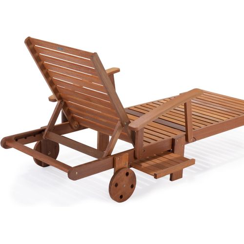 Bain De Soleil Pliant En Bois Exotique "tokyo" - Maple - Marron Clair - Lot De 2