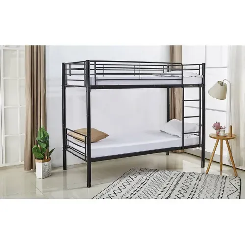 Lit Superposé "adam" -  90 X 190 Cm - Métal - Noir