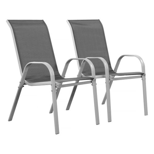 Fauteuil Jardin Textilène "cordoba" - Phoenix - Gris Foncé - Lot De 2