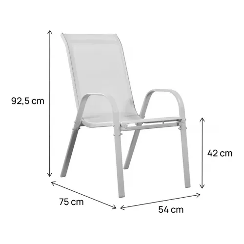 Fauteuil Jardin Textilène "cordoba" - Phoenix - Gris Clair - Lot De 2