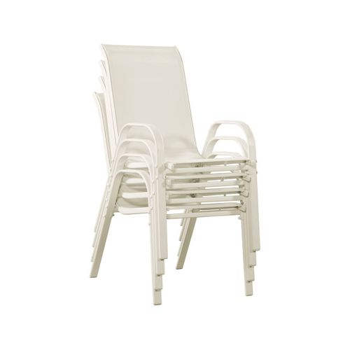 Fauteuil Jardin Textilène "cordoba" - Phoenix - écru - Lot De 4