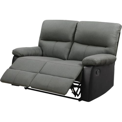 Canapé Relax "lincoln" - 147 X 89 X 103 Cm - 2 Places - Noir / Gris Foncé