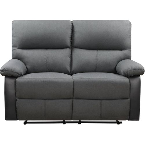Canapé Relax "lincoln" - 147 X 89 X 103 Cm - 2 Places - Noir / Gris Foncé