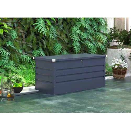 Coffre De Jardin Métal "store" - 680 L - 165 X 69 X 60 Cm - Gris