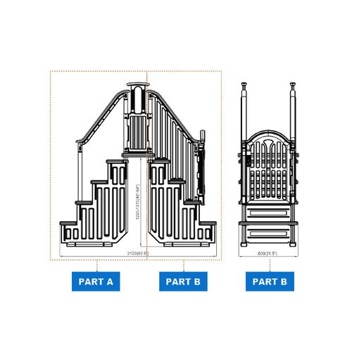 Escalier Double Pour Piscine " Bruno " Avec Porte De Sécurité Pour Enfant