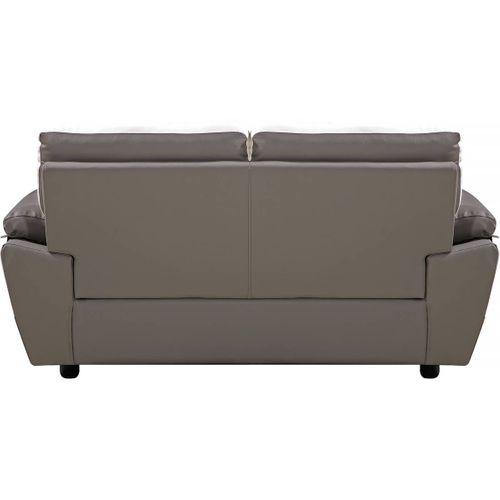 Canapé Fixe En Cuir Reconstitué Et Pvc " Dallas" - 169 X 88 X 90 Cm - 2 Places - Gris/blanc