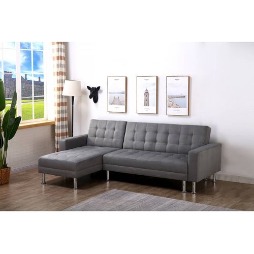 Canapé D'angle Convertible Et Réversible "theo"- 4 Places - Gris