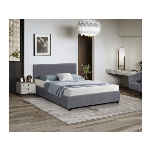 Lit Double Avec Coffre "carla" - 160 X 200 - Gris