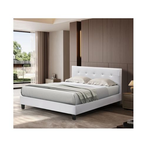 Lit Double En Pvc "julia" - 180 X 200 - Blanc