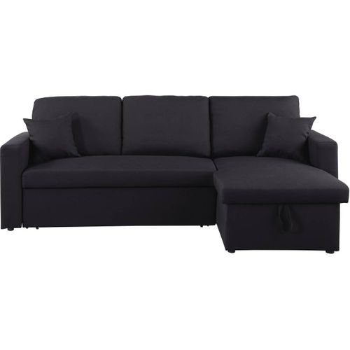Canapé D'angle Convertible Réversible 3 Places Alain 221x145x85cm - Noir