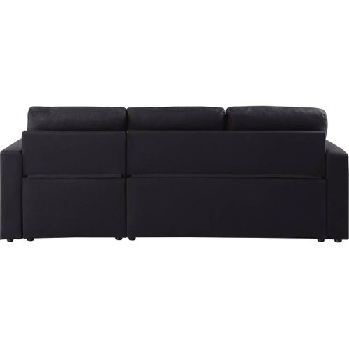 Canapé D'angle Convertible Réversible 3 Places Alain 221x145x85cm - Noir