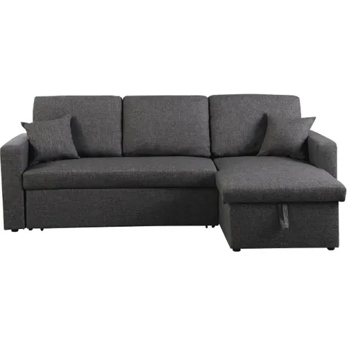 Canapé D'angle Convertible/ Réversible Avec Coffre "alain" - 3 Places - Gris