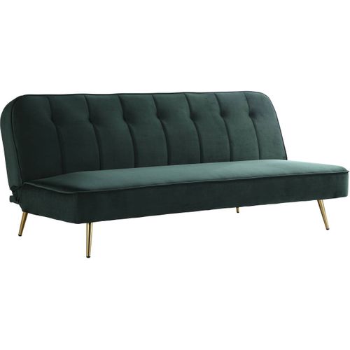 Canapé Clic Clac Velours "james" - 180 X 83 X 75 Cm - 3 Places - Vert Foncé.