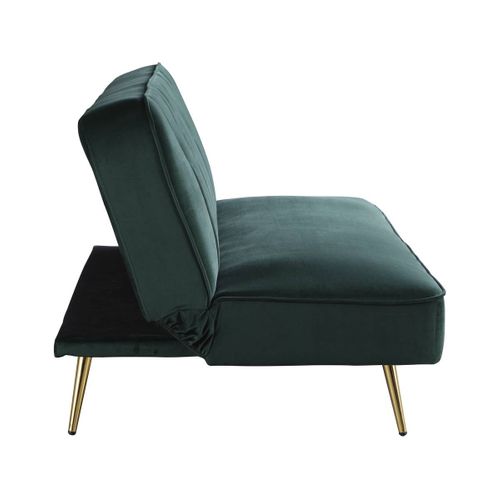 Canapé Clic Clac Velours "james" - 180 X 83 X 75 Cm - 3 Places - Vert Foncé.