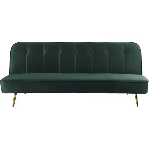 Canapé Clic Clac Velours "james" - 180 X 83 X 75 Cm - 3 Places - Vert Foncé.