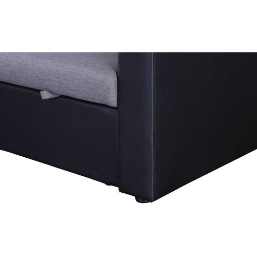 Canapé D'angle Convertible/ Réversible Avec Coffre "alain" - 3 Places - Gris / Noir