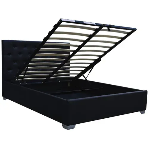 Lit Double Avec Coffre "tino" - 140 × 190 Cm - Noir