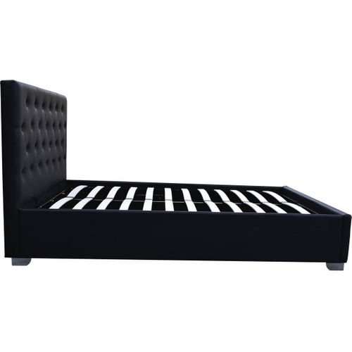 Lit Double Avec Coffre "tino" - 140 × 190 Cm - Noir