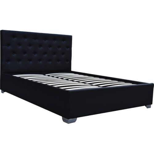 Lit Double Avec Coffre "tino" - 140 × 190 Cm - Noir