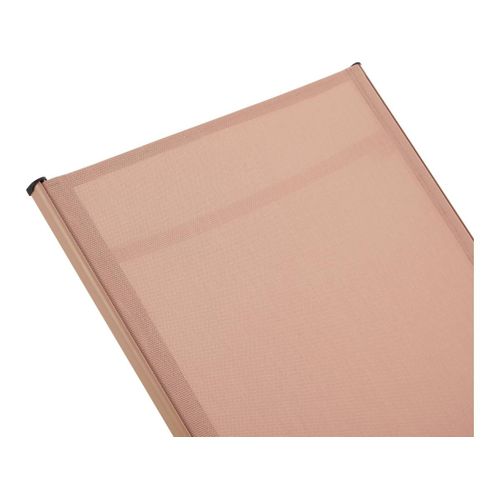 Lot De 2 Bains De Soleil En Métal Avec Accoudoirs "farniente" - Marron