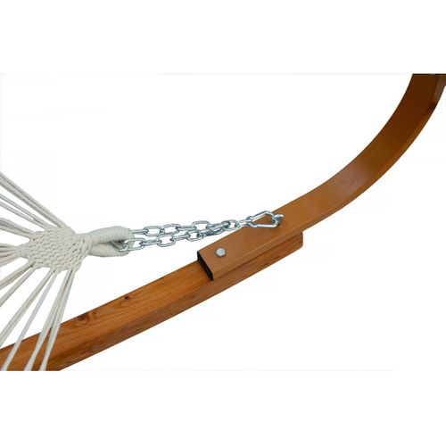 Hamac Bois "dallas Xl" - Avec Toile En Coton Et Auvent - Ecru