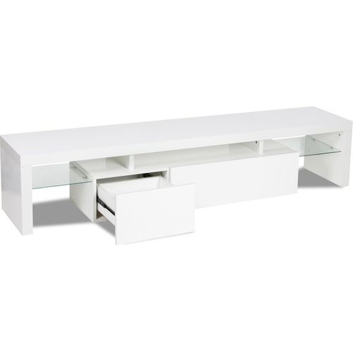 Meuble TV LED Laqué "tina" - 187.5 X 34 X 38 Cm - Blanc