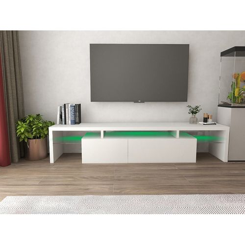 Meuble TV LED Laqué "tina" - 187.5 X 34 X 38 Cm - Blanc