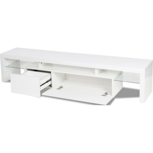 Meuble TV LED Laqué "tina" - 187.5 X 34 X 38 Cm - Blanc