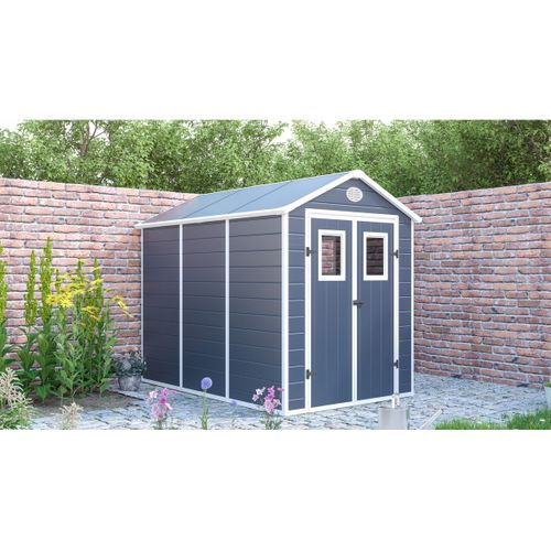 Abri De Jardin Résine "texas" - 5.23 M² - Kit D'ancrage Inclus  - Anthracite