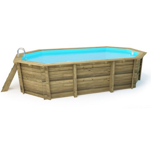 Piscine Bois " Miami 120 " - 4.86 X 3.36 X 1.20 M + Bâche à Bulles 180 Μ + Bâche Hiver 280 Gr/m²