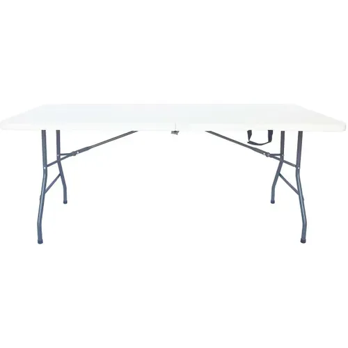 Table De Jardin Pliante En Métal "foldy" - 181 X 74 X 74 Cm - Blanc