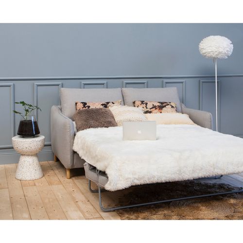 Vornay - Canapé Convertible Express 2 Places En Tissu - Gris Clair