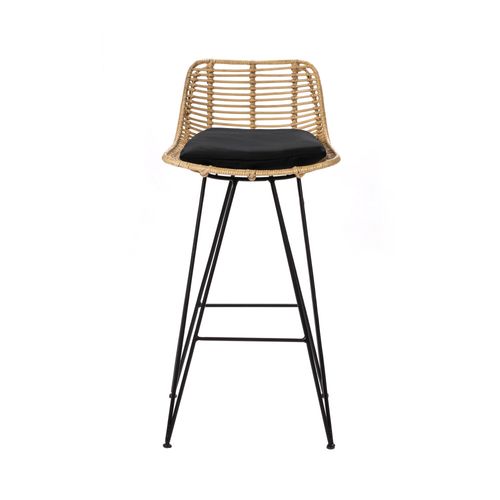Lot De 2 Chaises De Bar Design En Rotin H67cm