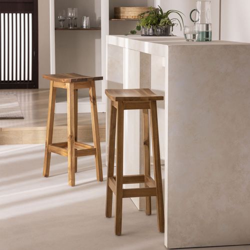 Tabouret De Bar En Acacia H66cm