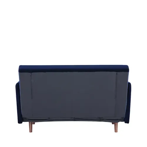 Canapé Convertible 2 Places En Velours Côtelé Pieds Bois Foncé