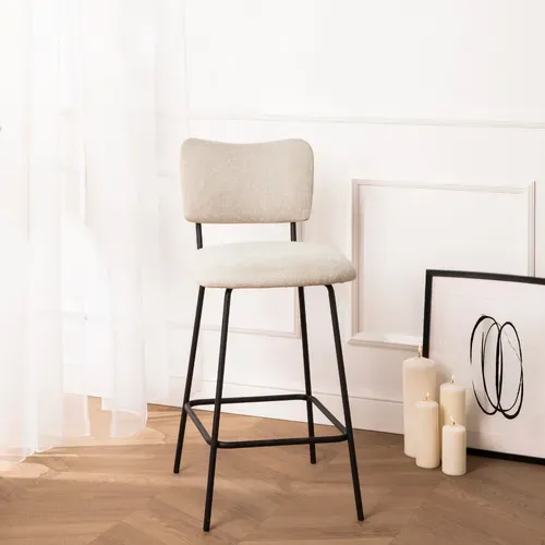 Lot De 2 Chaises De Bar En Tissu Et Métal H65cm