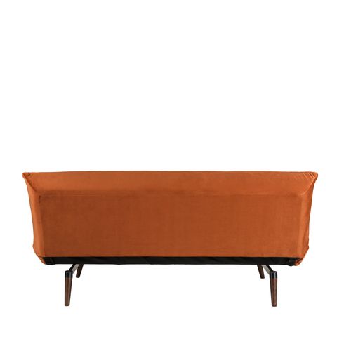Tommy - Canapé Convertible 3 Places En Velours - Rouille