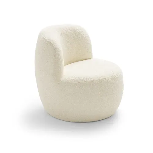 Fauteuil Rond En Tissu Bouclette