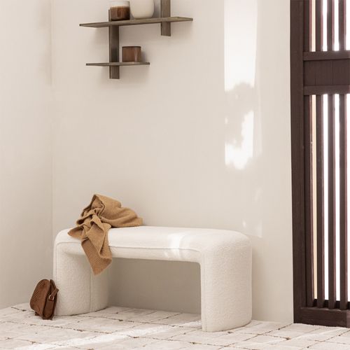 Banc Rembourré En Tissu Bouclette L100cm